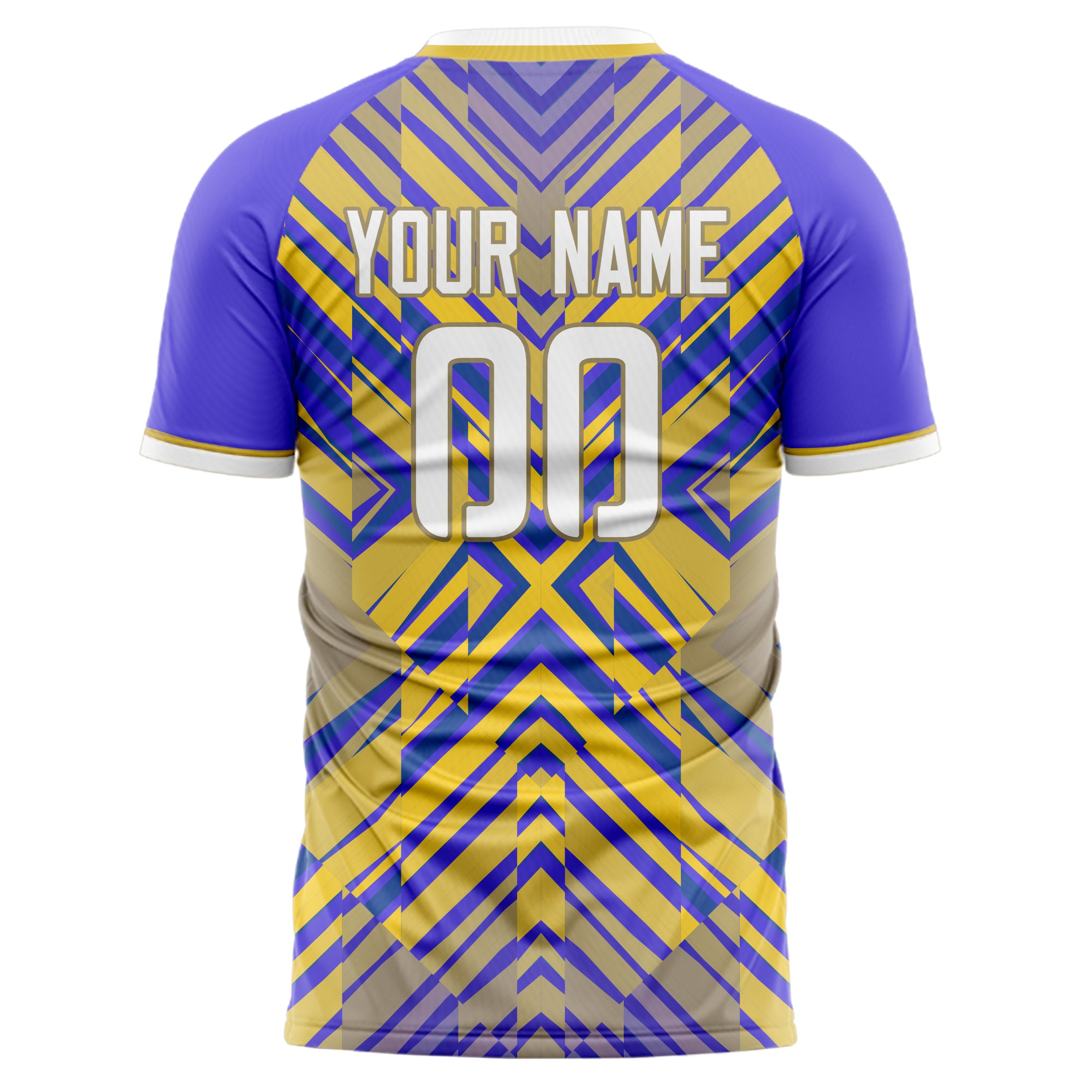 Personalized Yellow & Purple Pattern Soccer Jersey