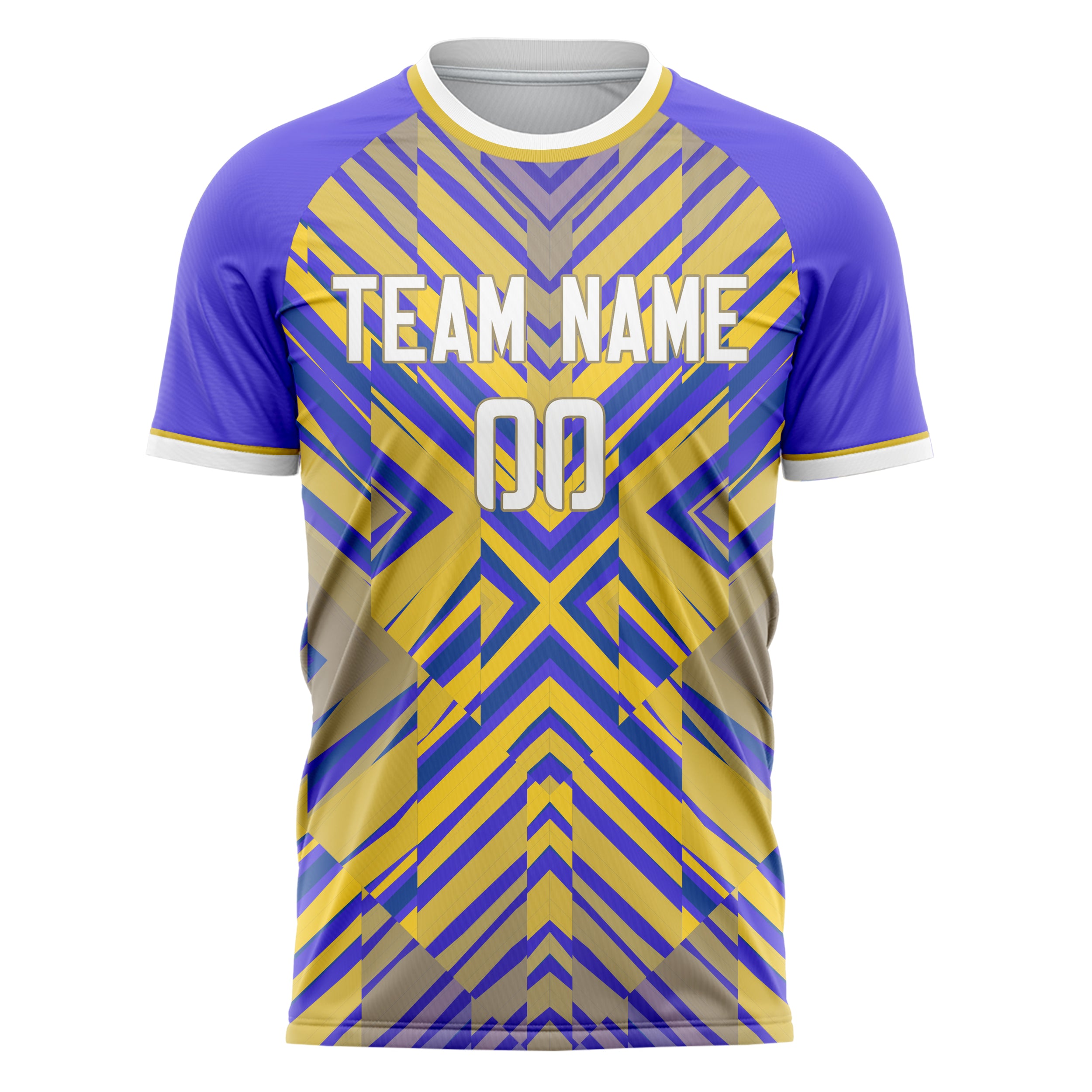 Personalized Yellow & Purple Pattern Soccer Jersey