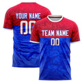 Personalized Royal & Red Pattern Soccer Jersey
