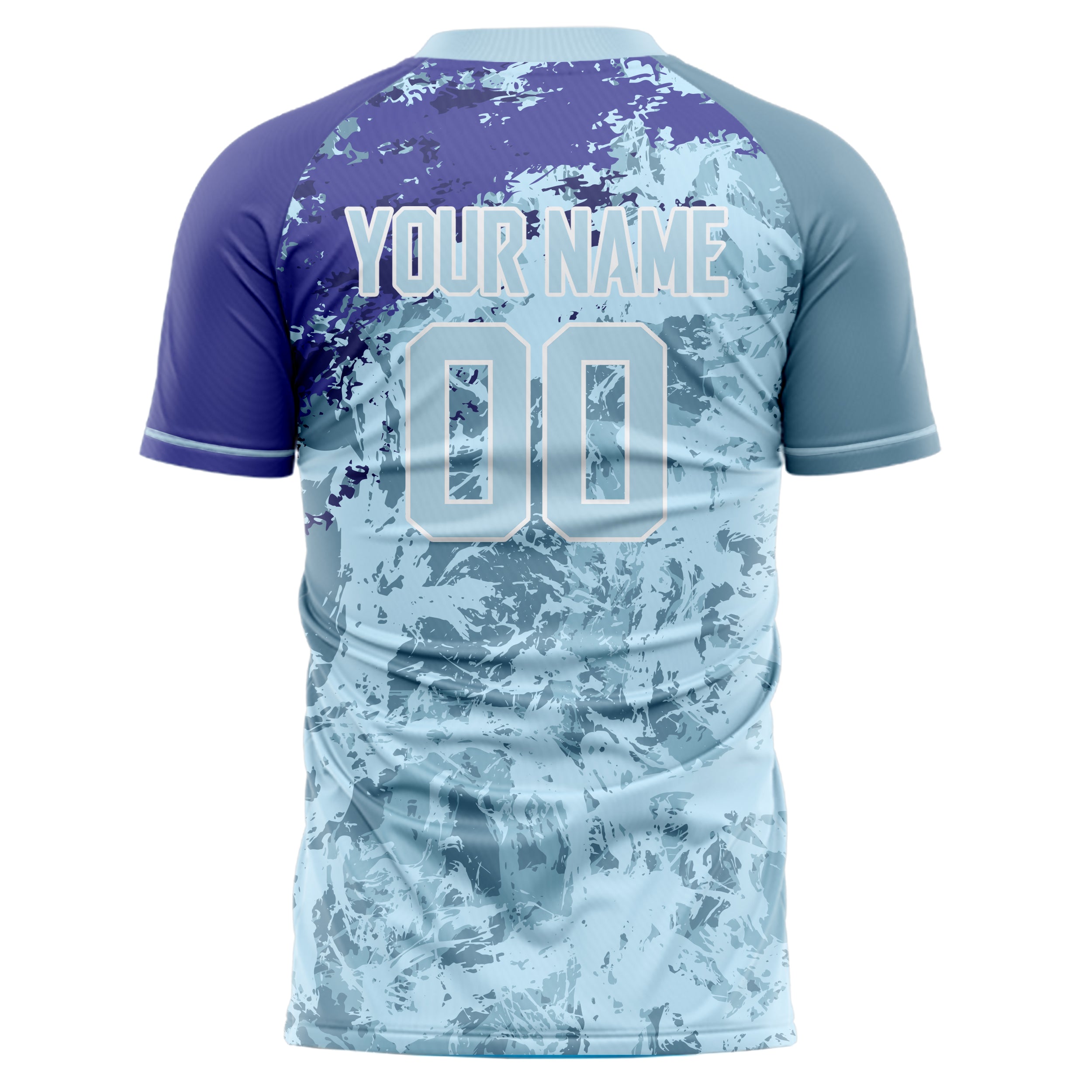 Personalized Light Blue & Purple Pattern Soccer Jersey