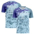 Personalized Light Blue & Purple Pattern Soccer Jersey
