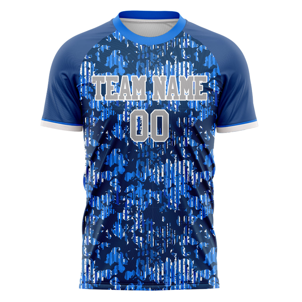 Personalized Navy & White Pattern Soccer Jersey