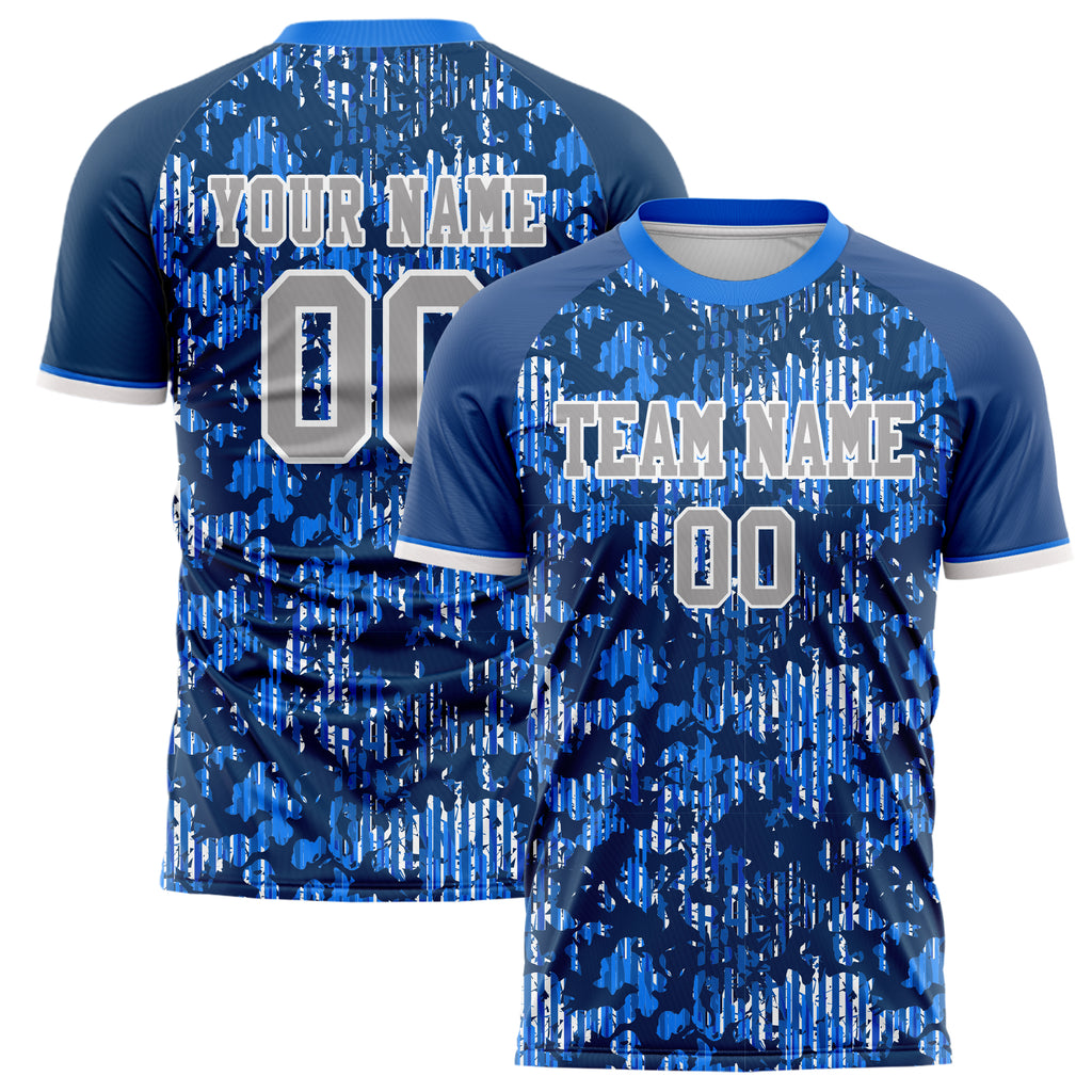 Personalized Navy & White Pattern Soccer Jersey