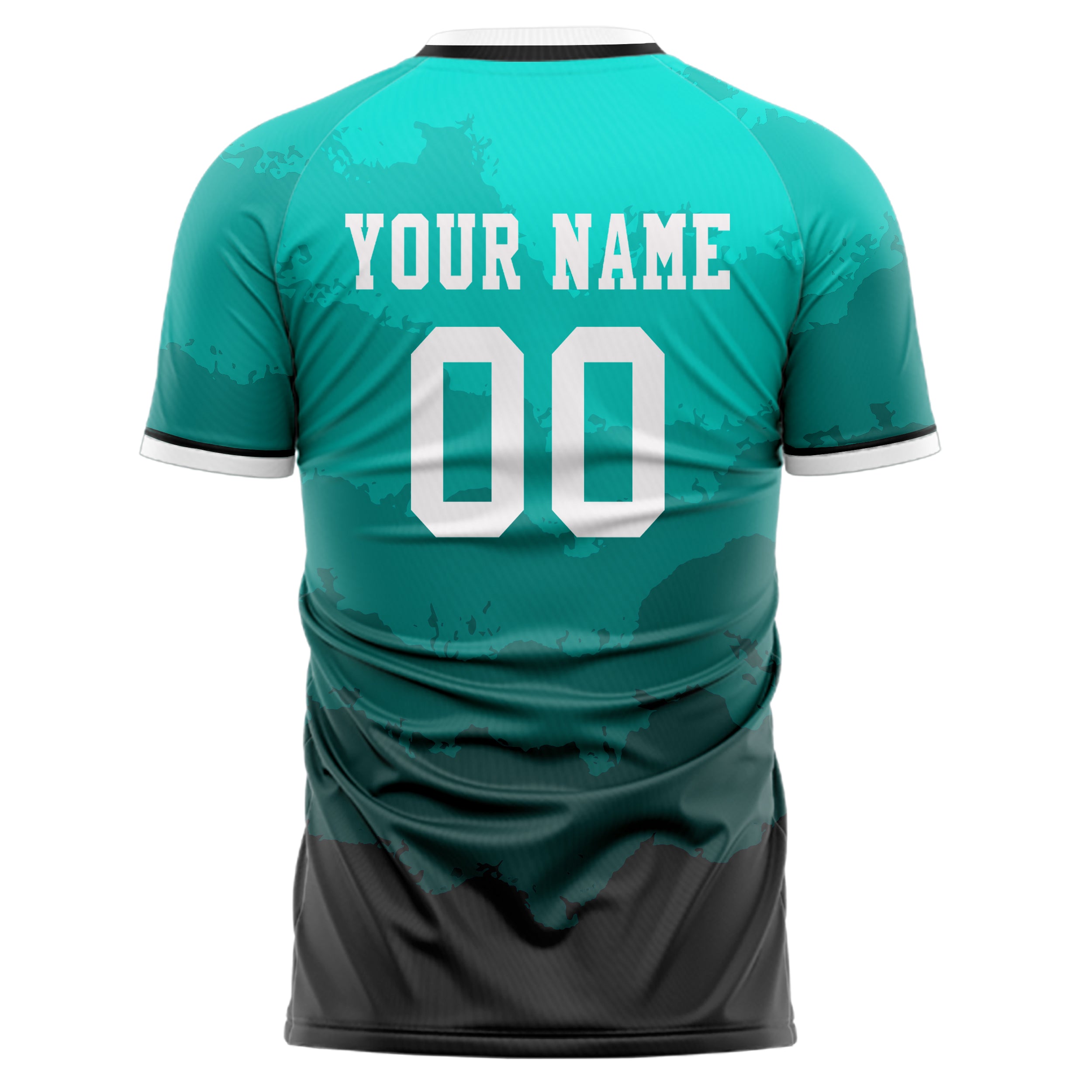 Personalized Teal & Gray Pattern Soccer Jersey