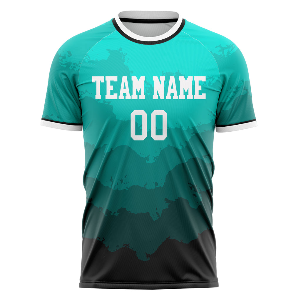 Personalized Teal & Gray Pattern Soccer Jersey