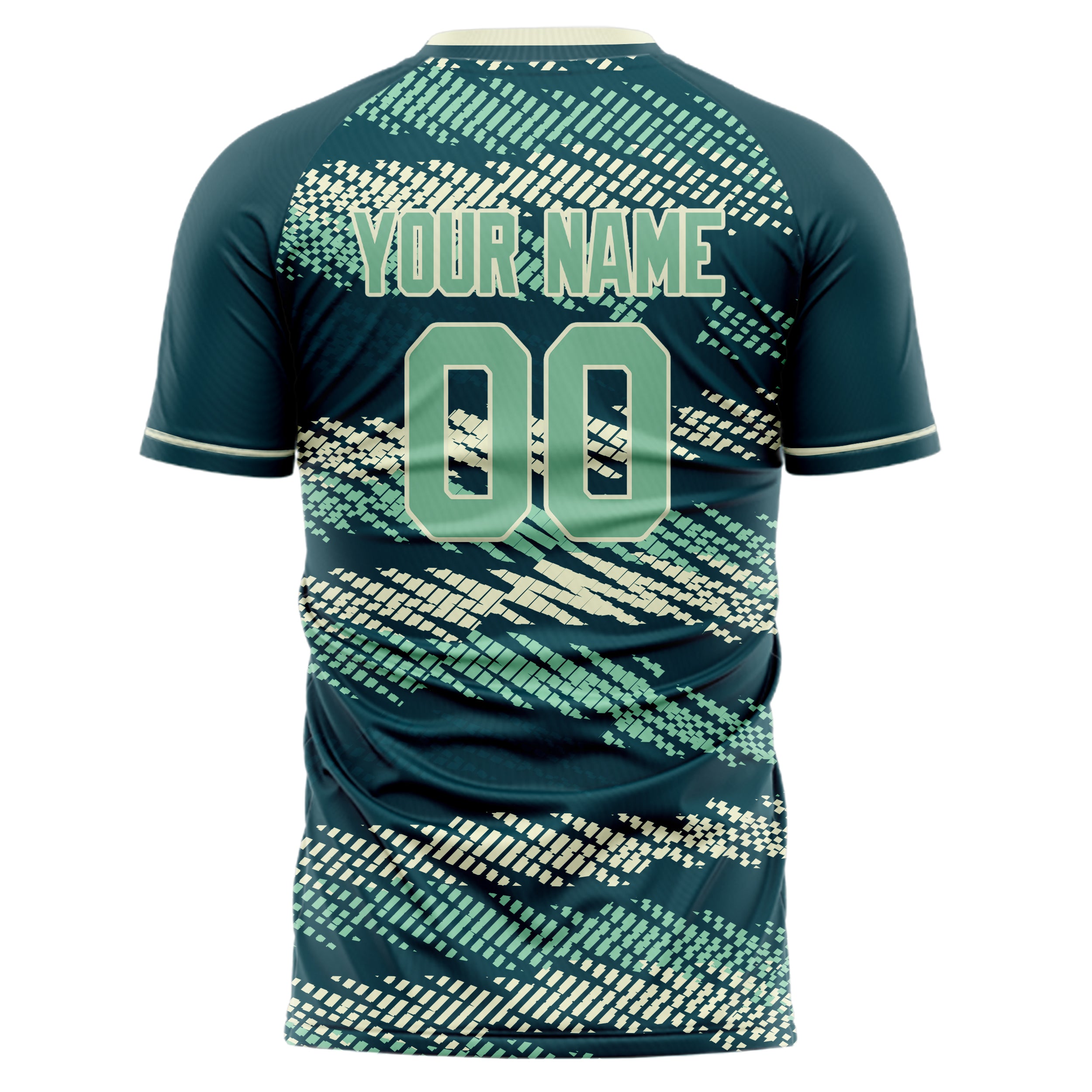 Personalized Blue, Green & Cream Pattern Soccer Jersey