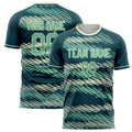 Personalized Blue, Green & Cream Pattern Soccer Jersey