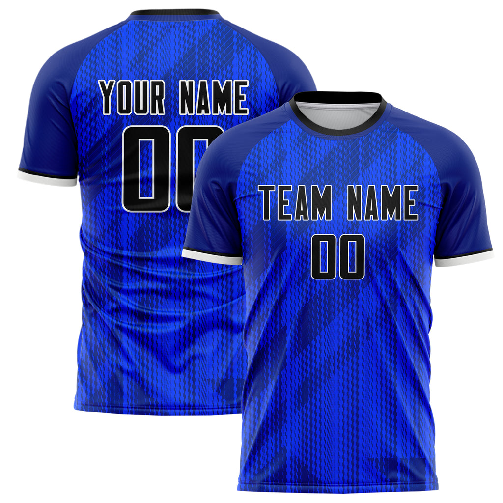 Personalized Blue & Navy Pattern Soccer Jersey
