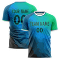 Personalized Blue & Green Pattern Soccer Jersey