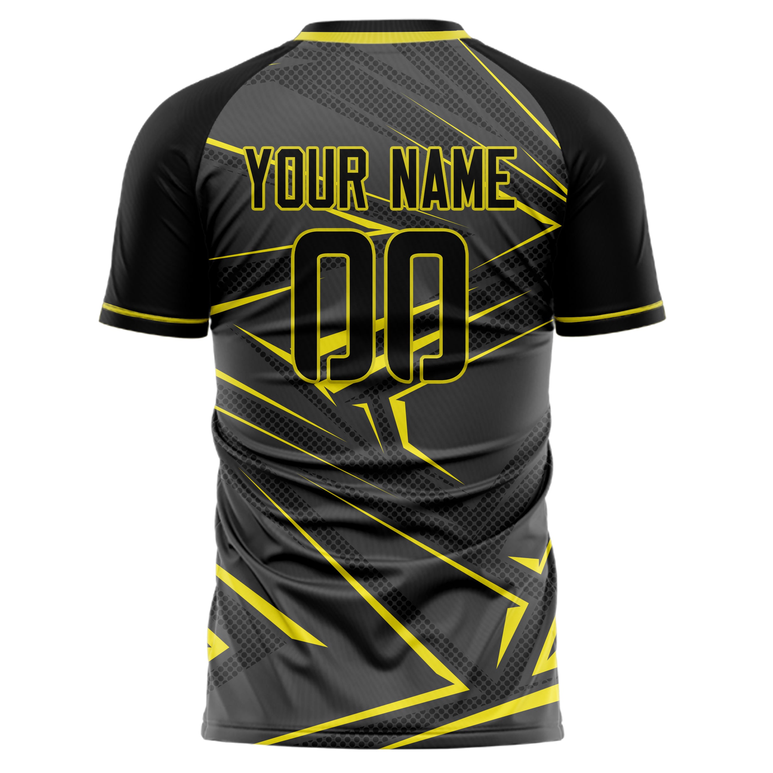 Personalized Gray & Yellow Pattern Soccer Jersey