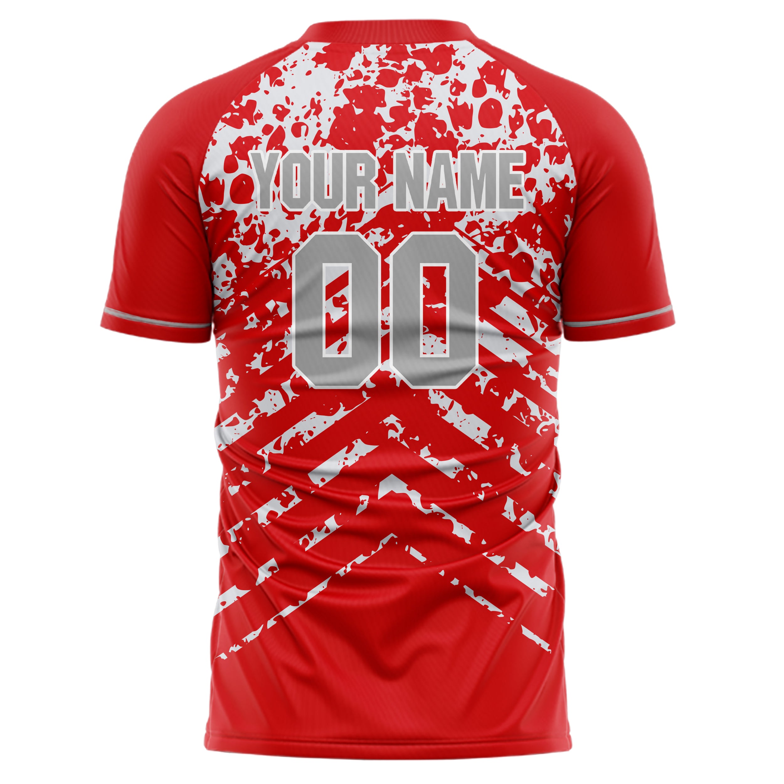 Personalized Red & White Pattern Soccer Jersey