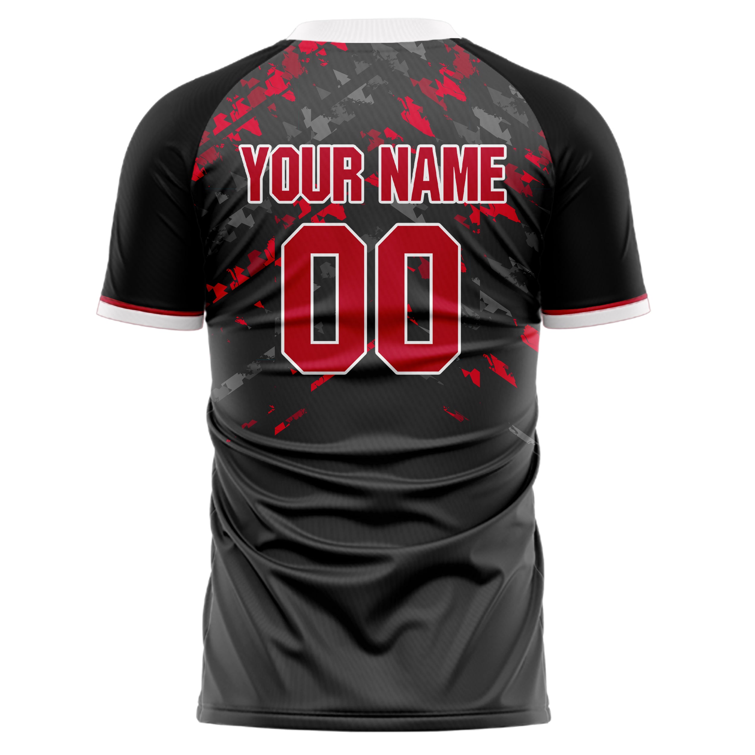 Personalized Gray & Red Pattern Soccer Jersey