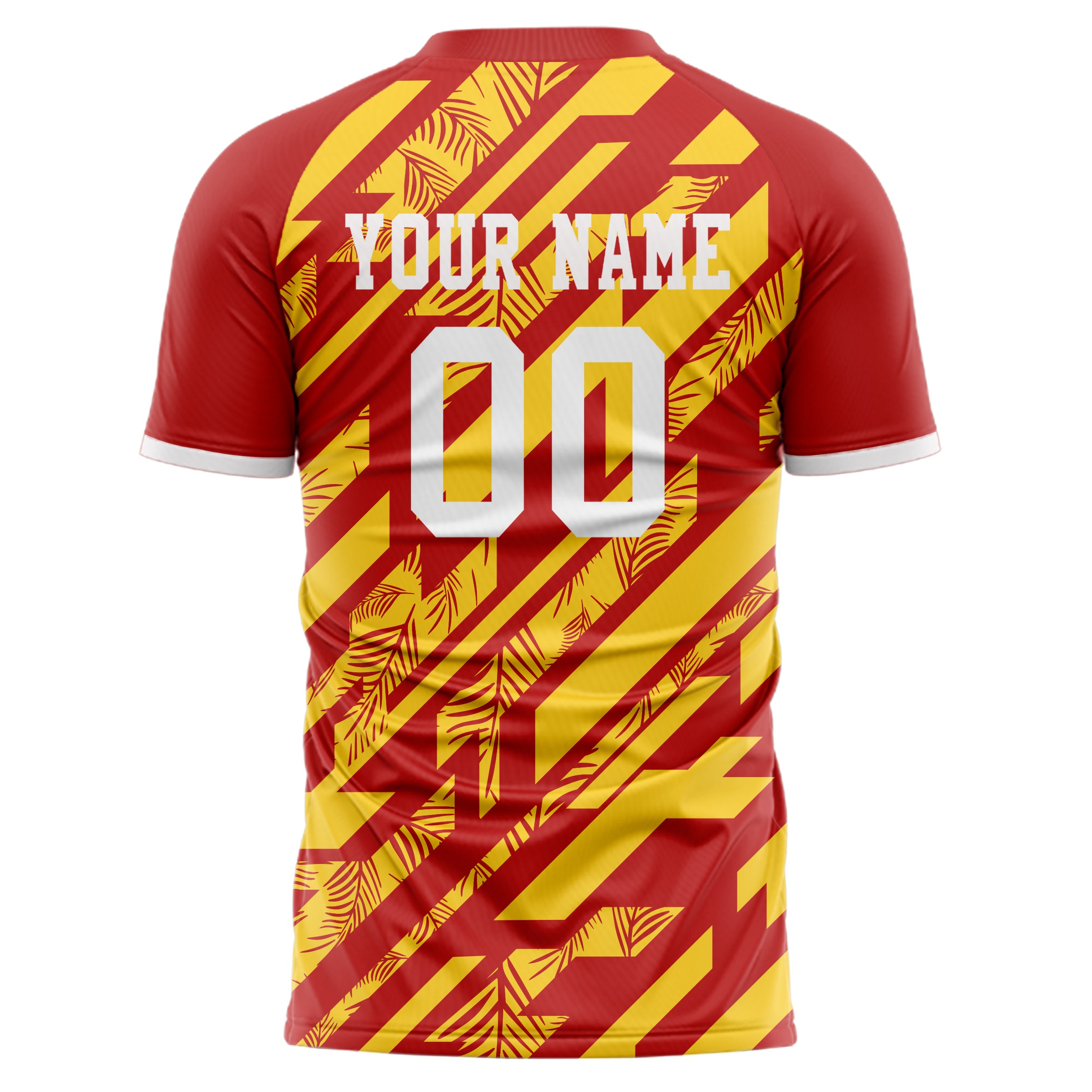Personalized Gold & Red Pattern Soccer Jersey