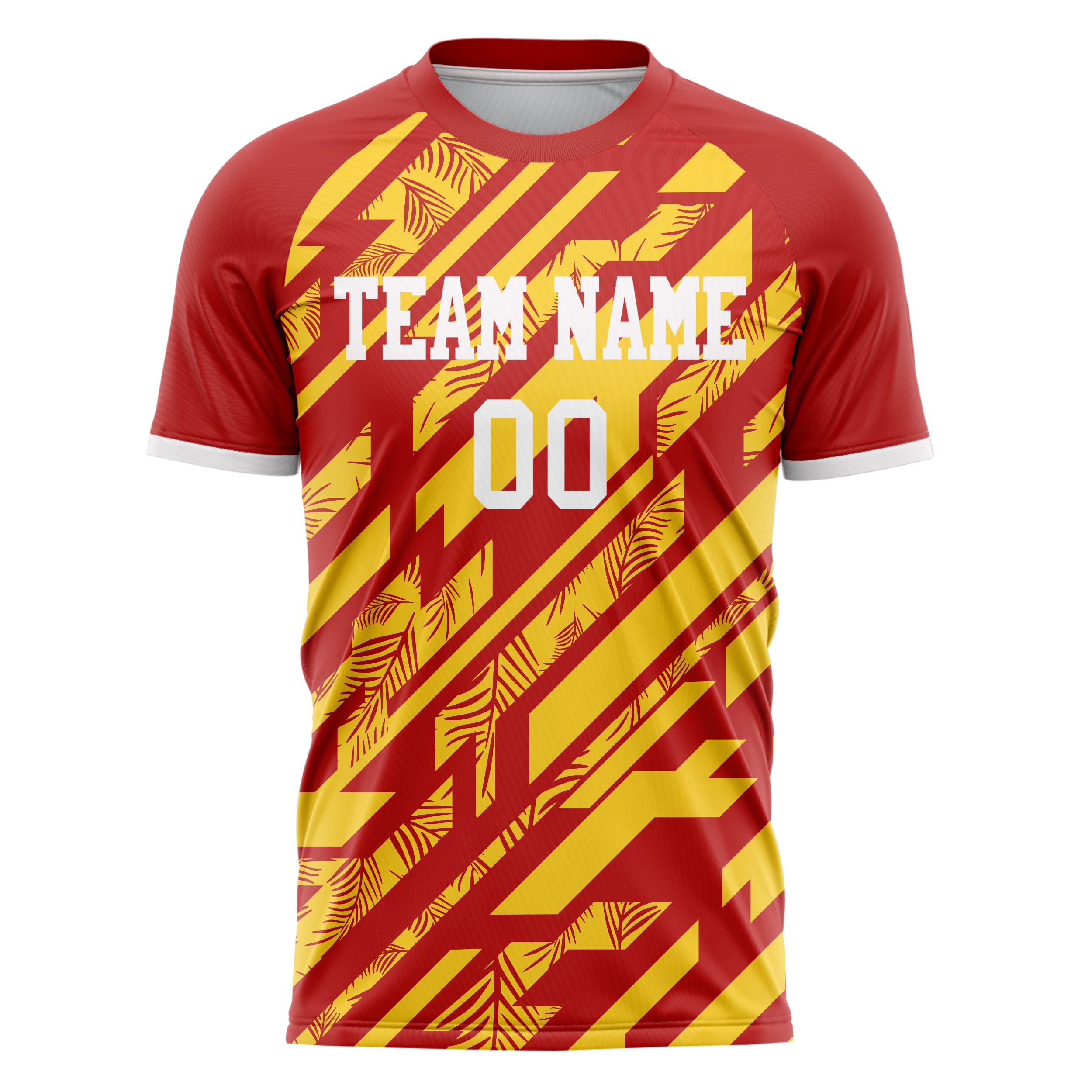 Personalized Gold & Red Pattern Soccer Jersey