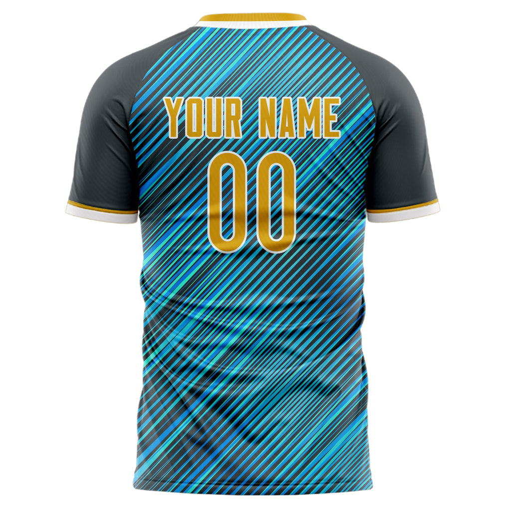 Personalized Teal & Gray Pattern Soccer Jersey