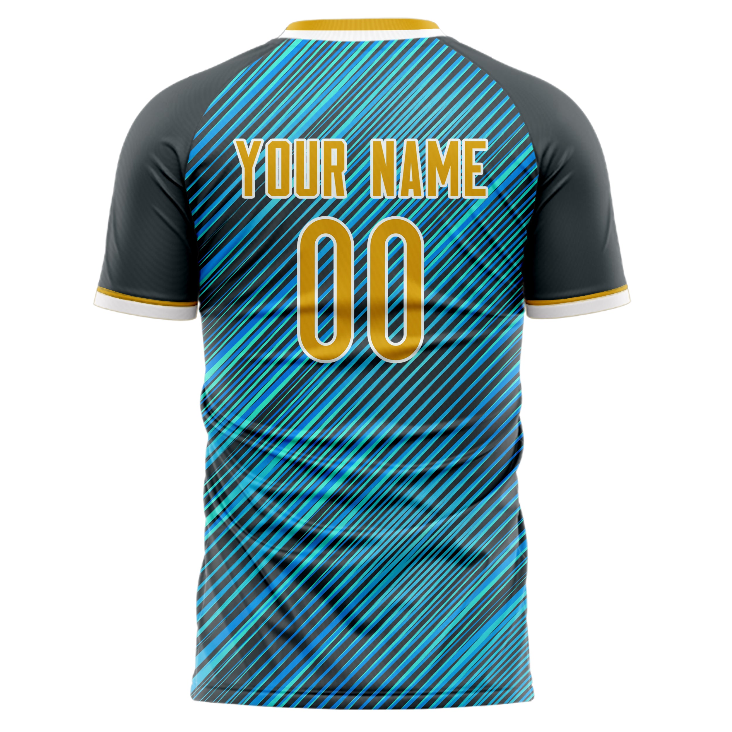 Personalized Teal & Gray Pattern Soccer Jersey