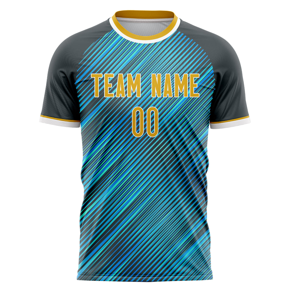 Personalized Teal & Gray Pattern Soccer Jersey