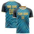 Personalized Teal & Gray Pattern Soccer Jersey