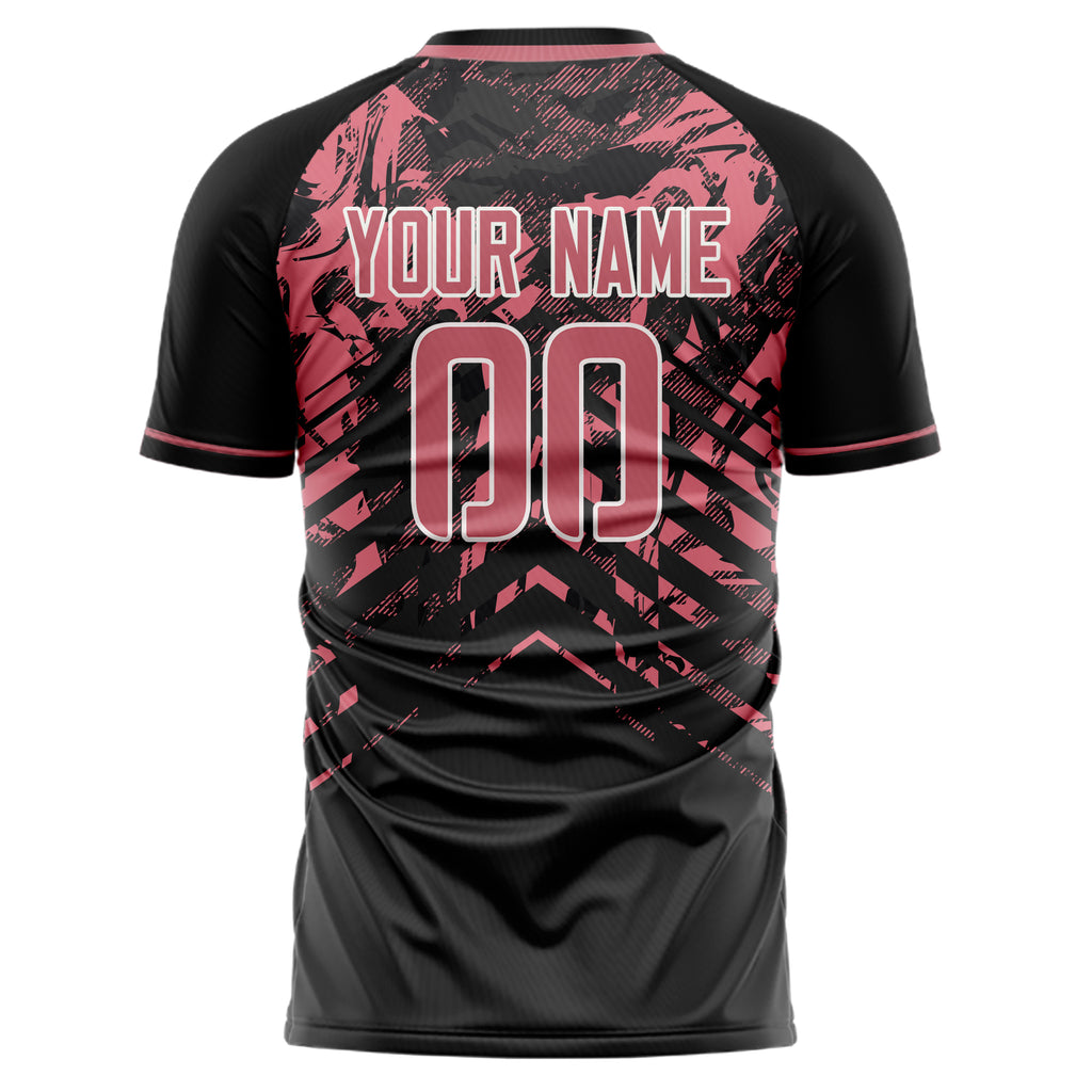 Personalized Black & Pink Pattern Soccer Jersey