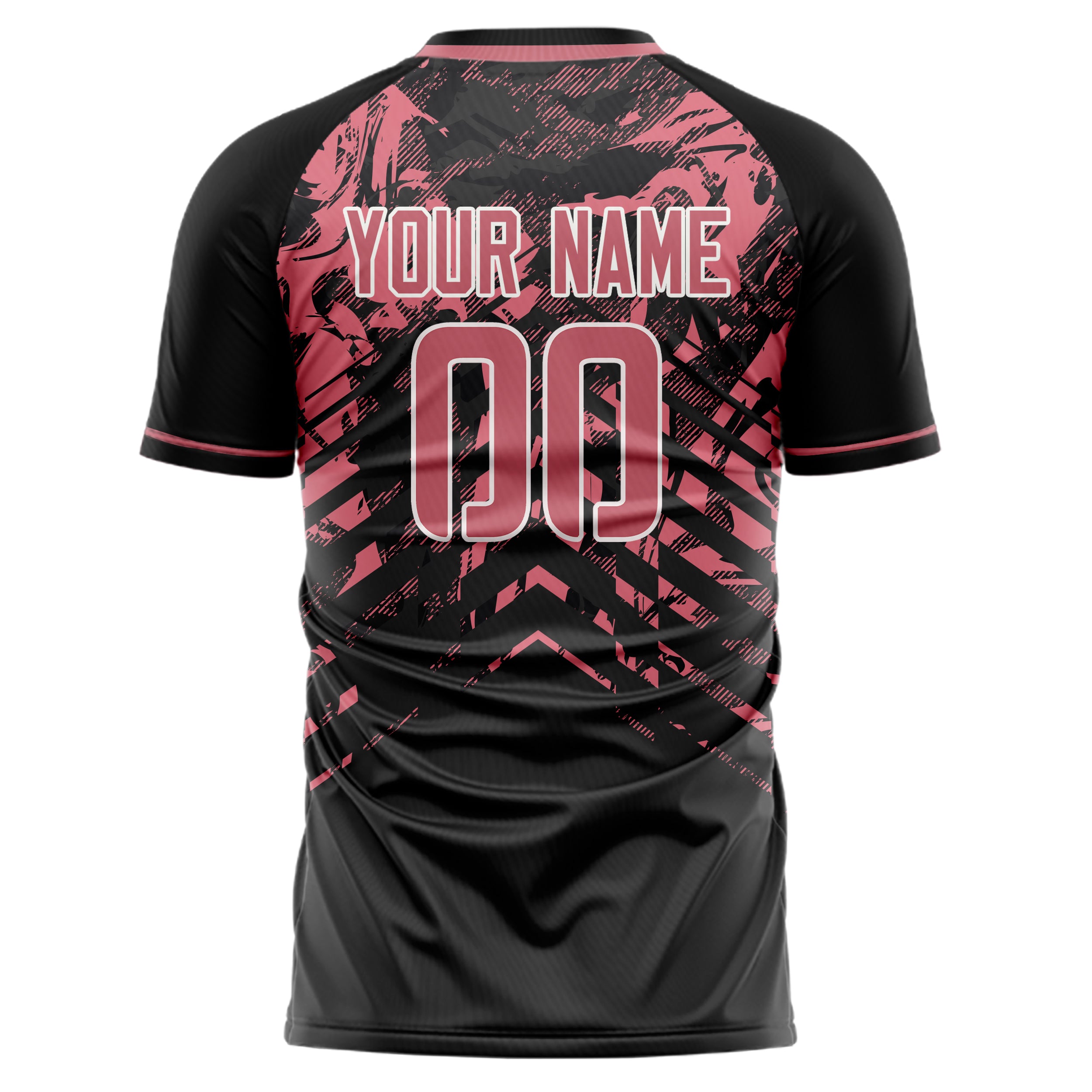 Personalized Black & Pink Pattern Soccer Jersey