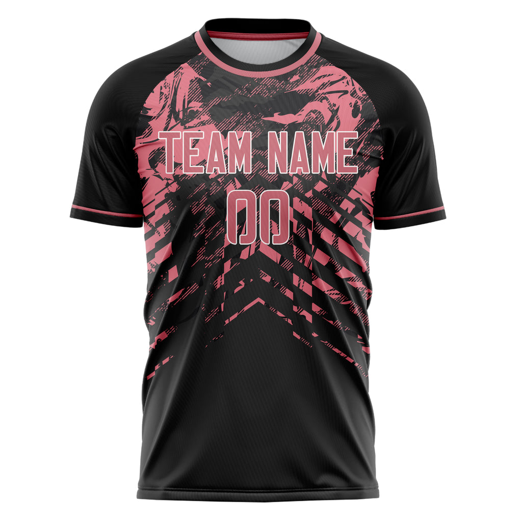 Personalized Black & Pink Pattern Soccer Jersey