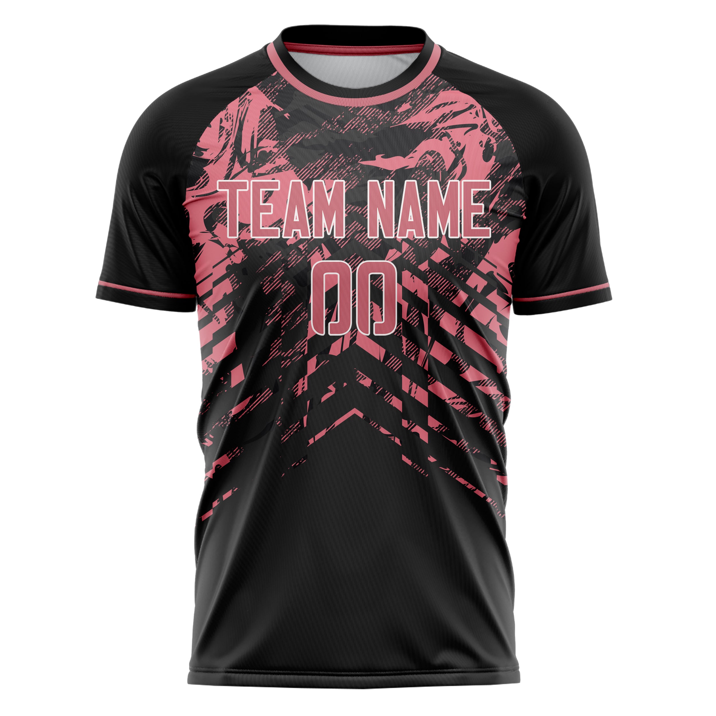 Personalized Black & Pink Pattern Soccer Jersey