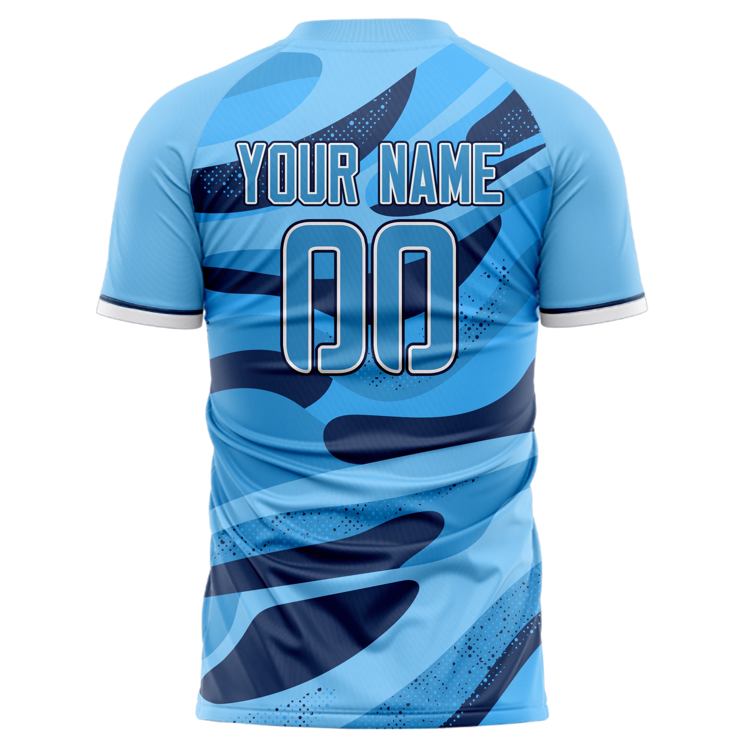 Personalized Light Blue & Navy Pattern Soccer Jersey