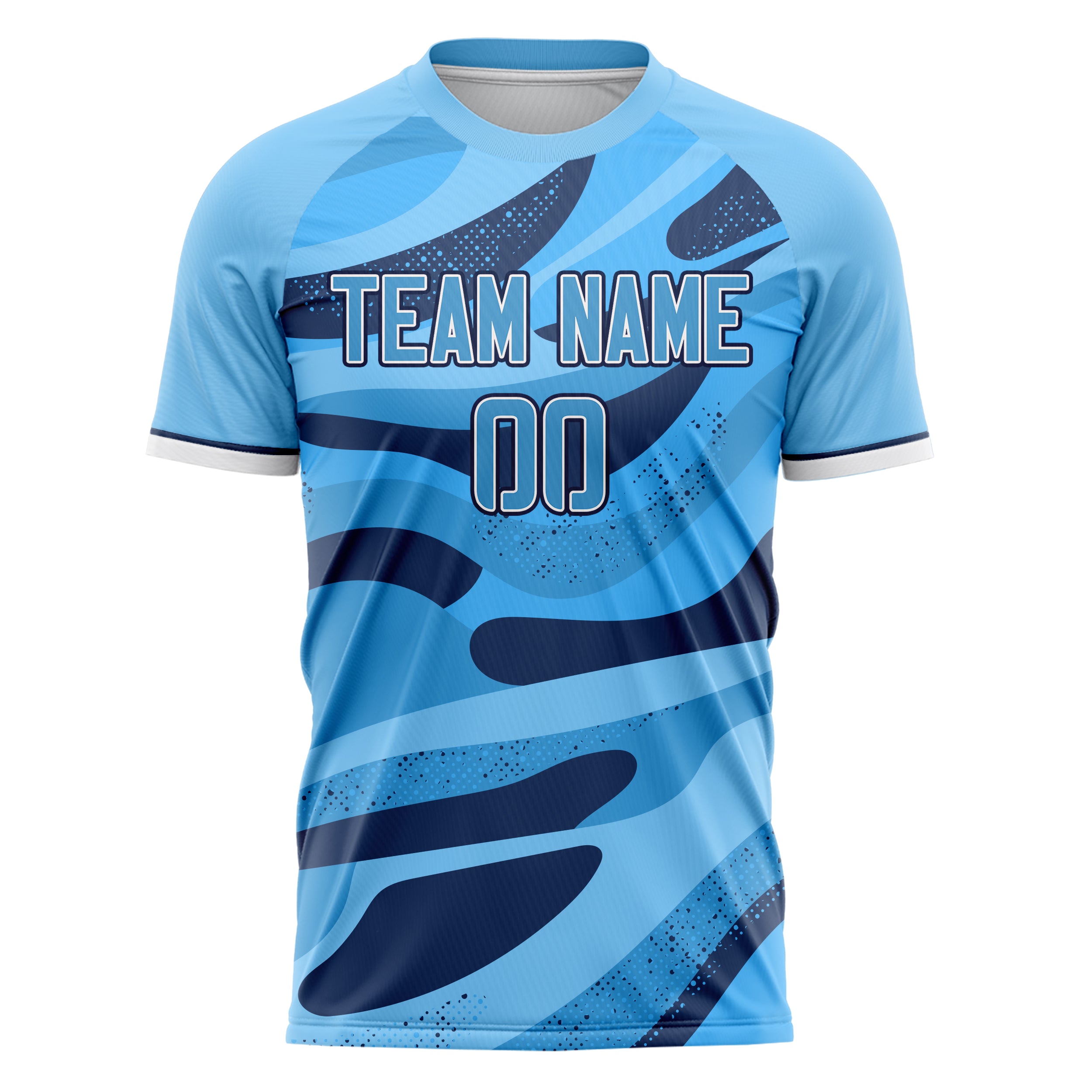 Personalized Light Blue & Navy Pattern Soccer Jersey