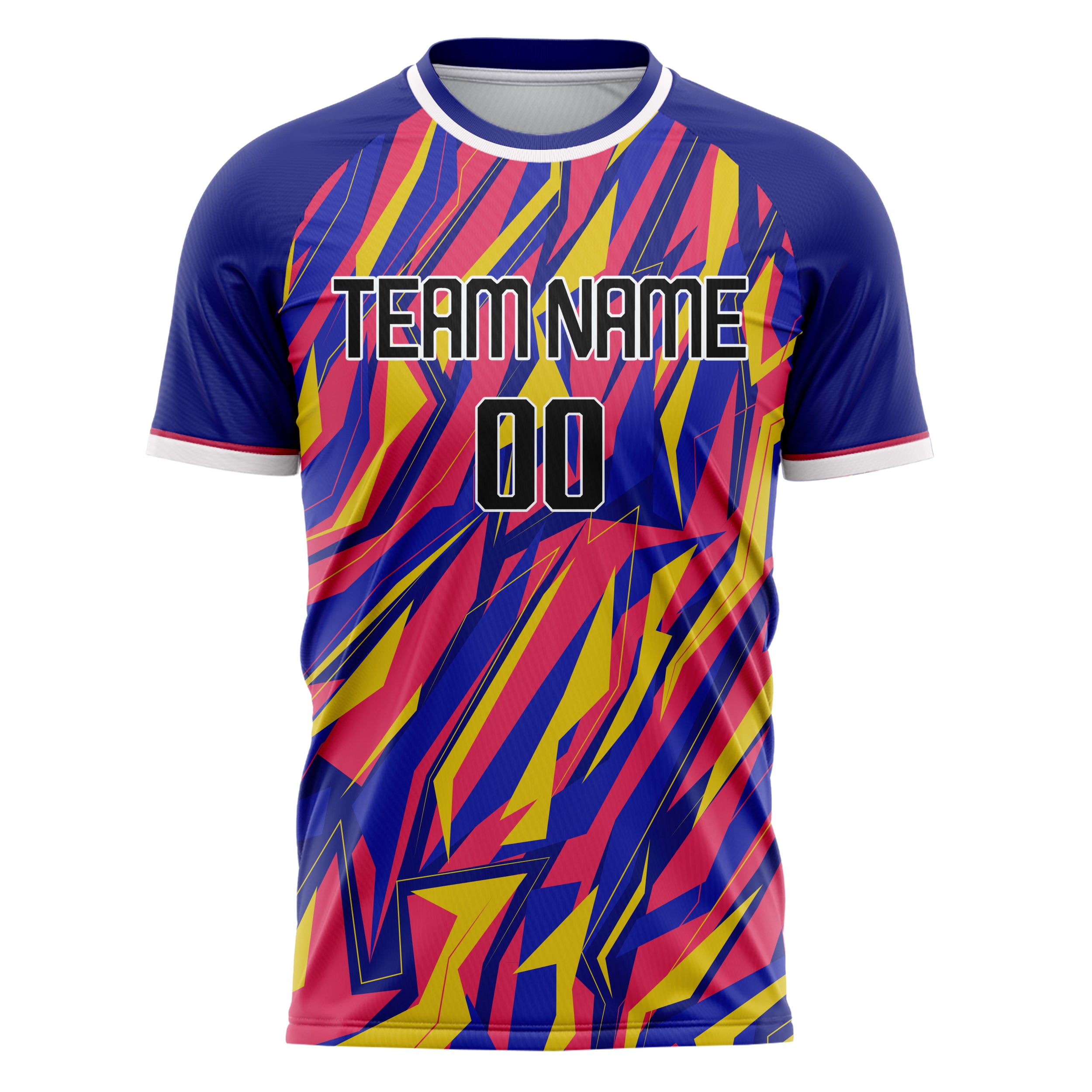 Personalized Royal & Pink Pattern Soccer Jersey