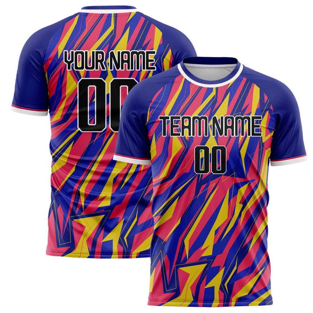 Personalized Royal & Pink Pattern Soccer Jersey