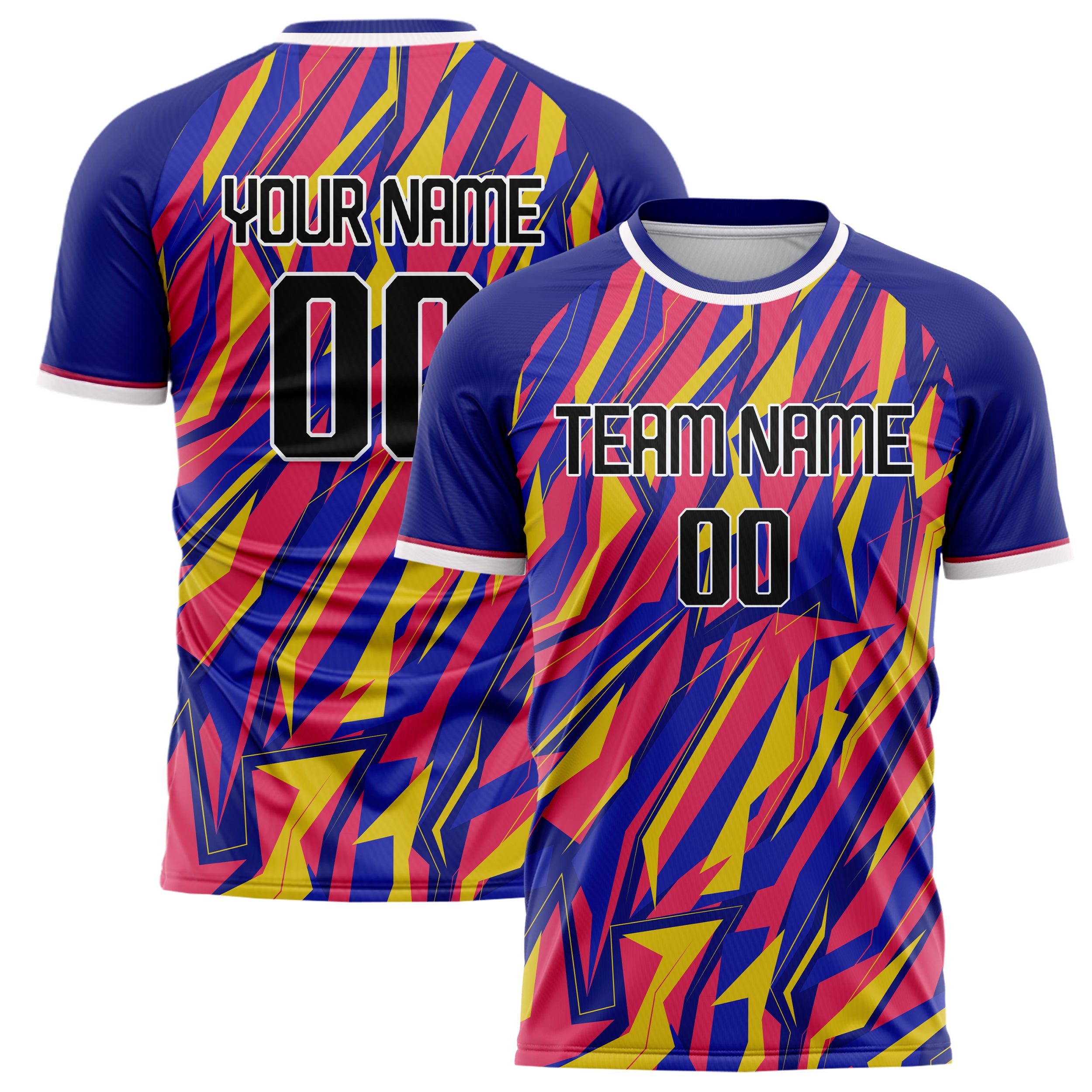Personalized Royal & Pink Pattern Soccer Jersey