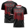 Personalized Black & Red Pattern Soccer Jersey