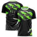 Personalized Black & Neon Green Pattern Soccer Jersey