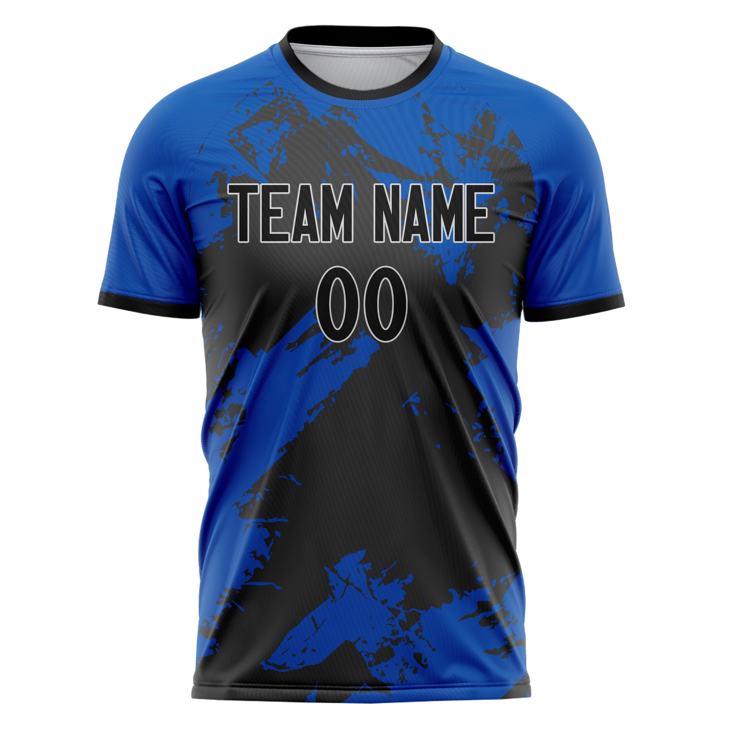 Personalized Royal & Black Pattern Soccer Jersey