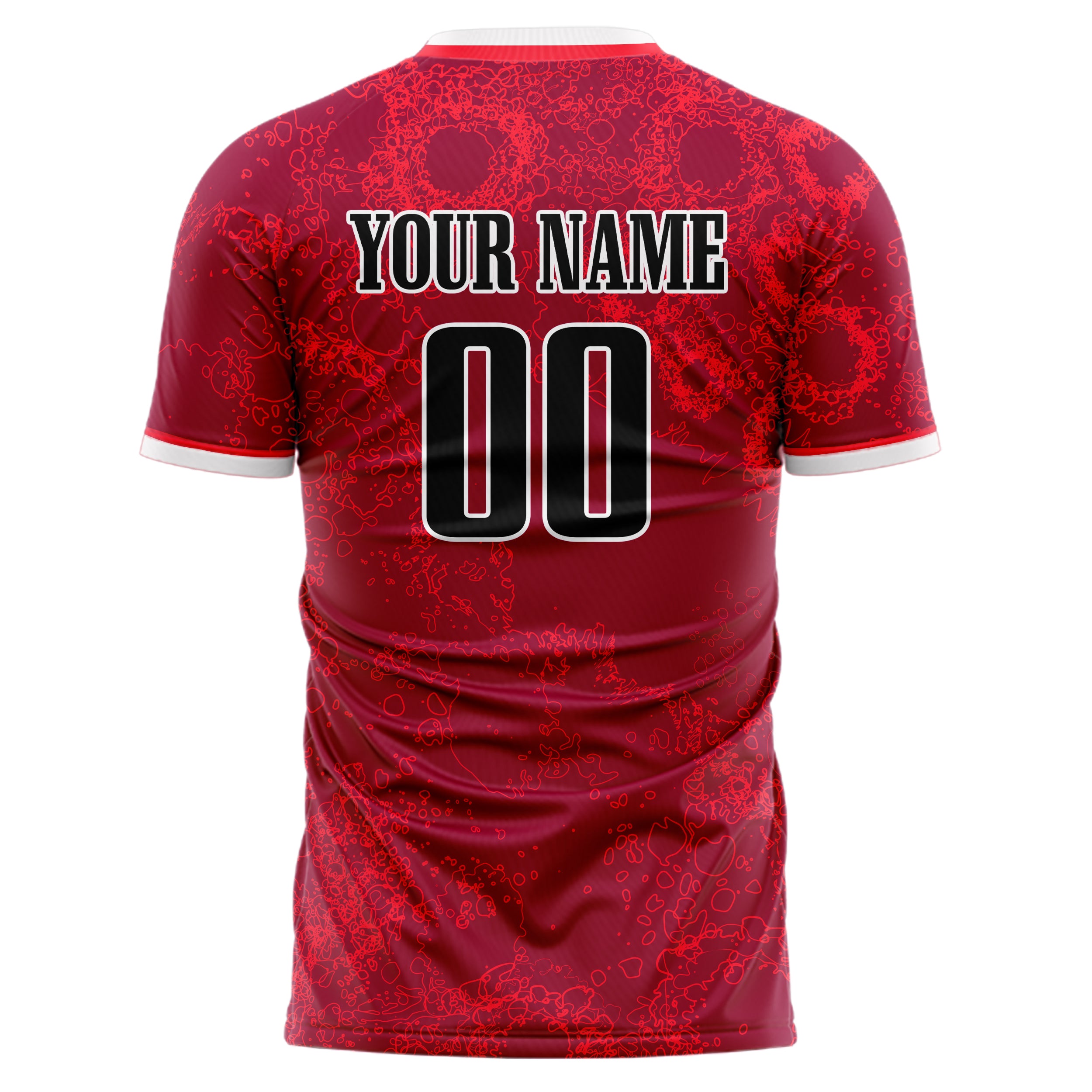 Personalized Red & Black Pattern Soccer Jersey