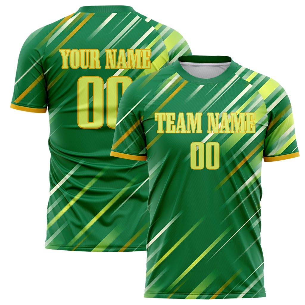 Personalized Kelly Green & Teal Pattern Soccer Jersey