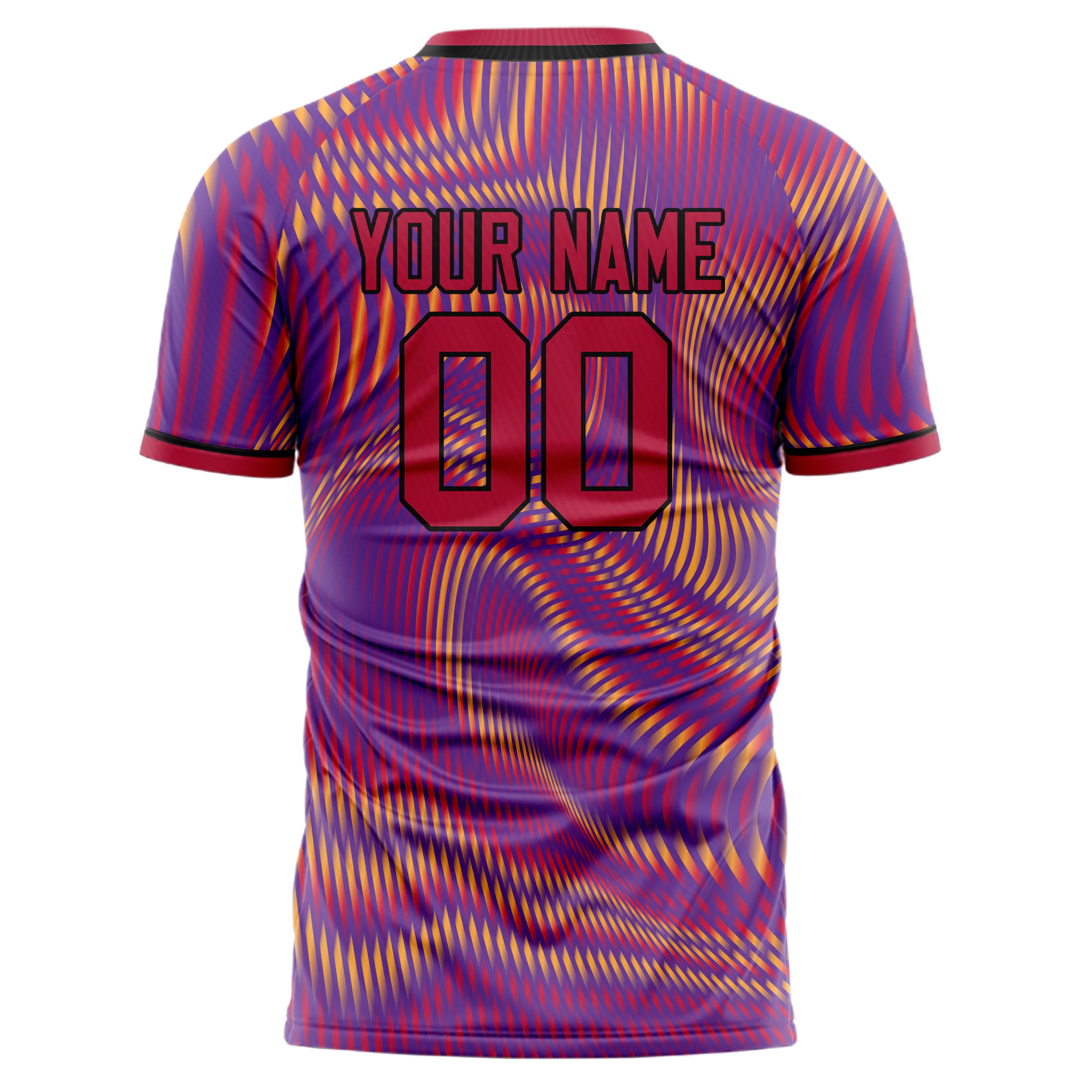 Personalized Purple & Red Pattern Soccer Jersey