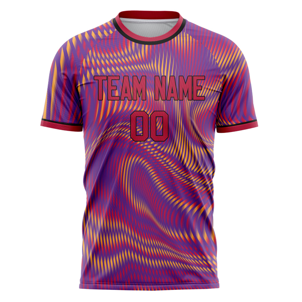 Personalized Purple & Red Pattern Soccer Jersey