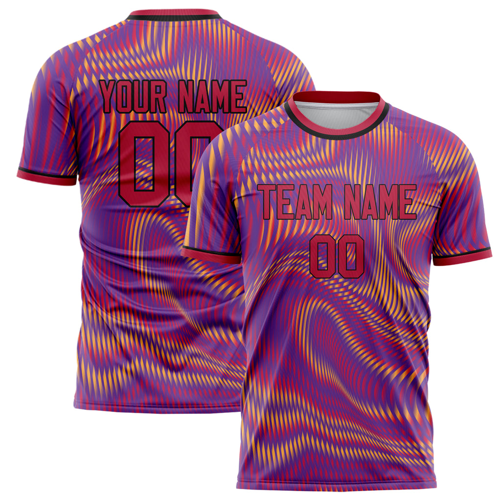Personalized Purple & Red Pattern Soccer Jersey
