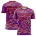 Personalized Purple & Red Pattern Soccer Jersey