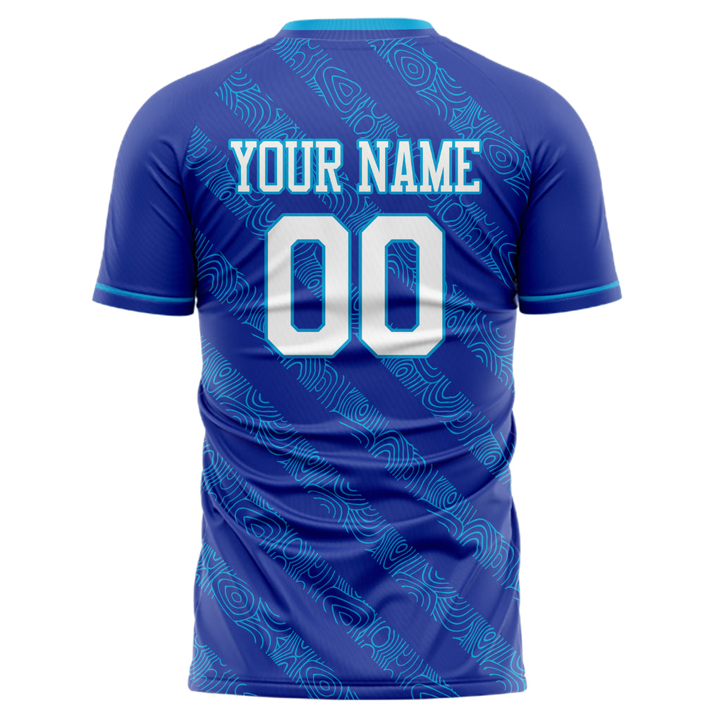 Personalized Royal & White Pattern Soccer Jersey