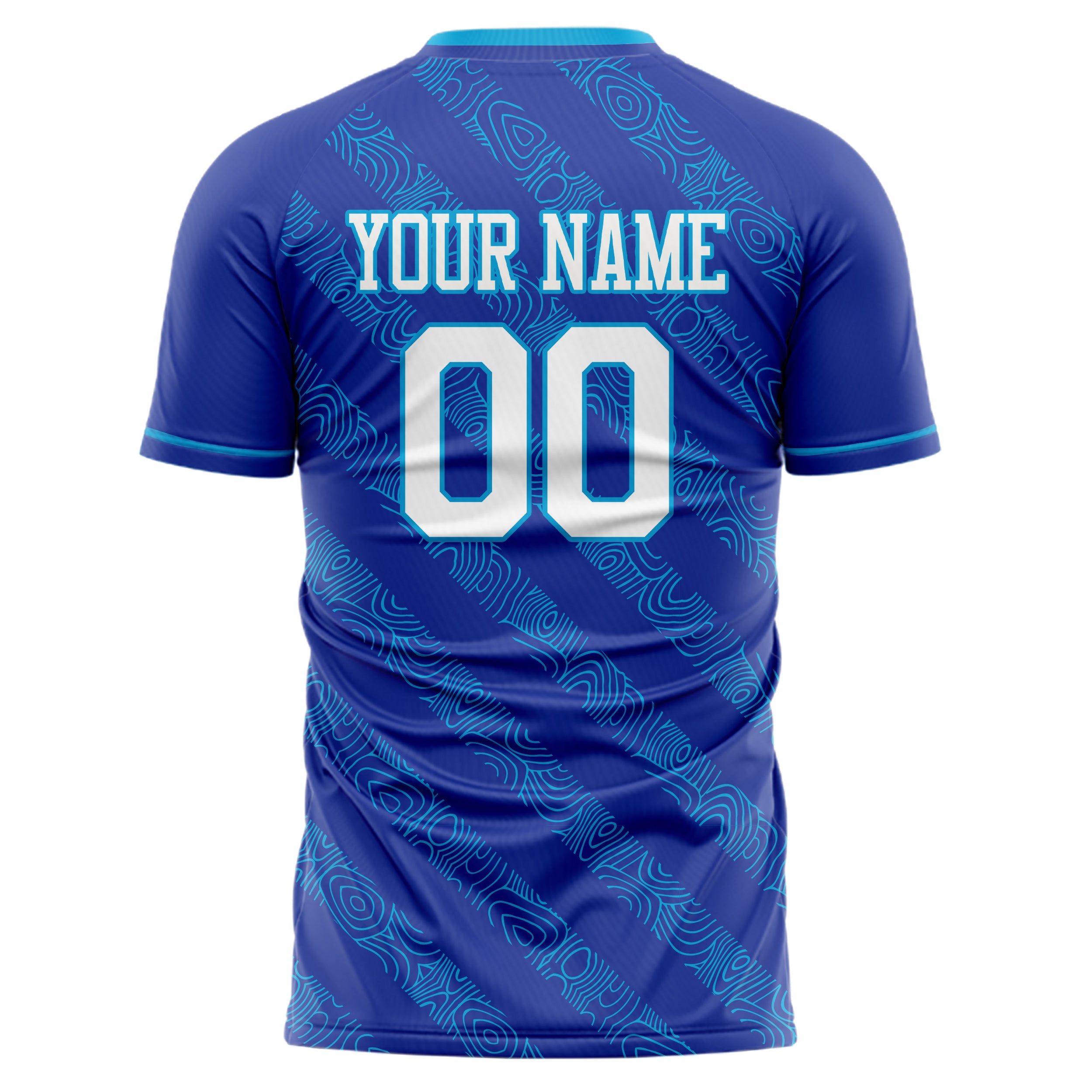 Personalized Royal & White Pattern Soccer Jersey