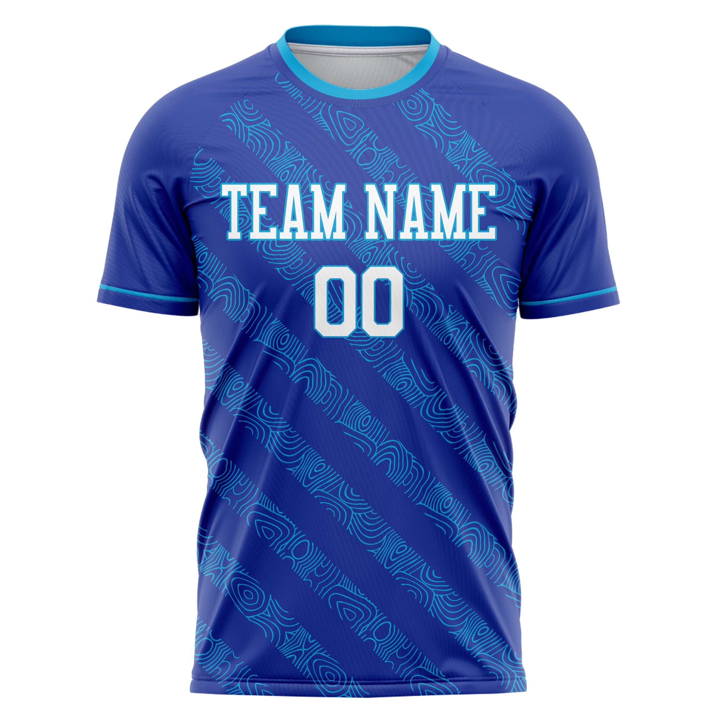 Personalized Royal & White Pattern Soccer Jersey