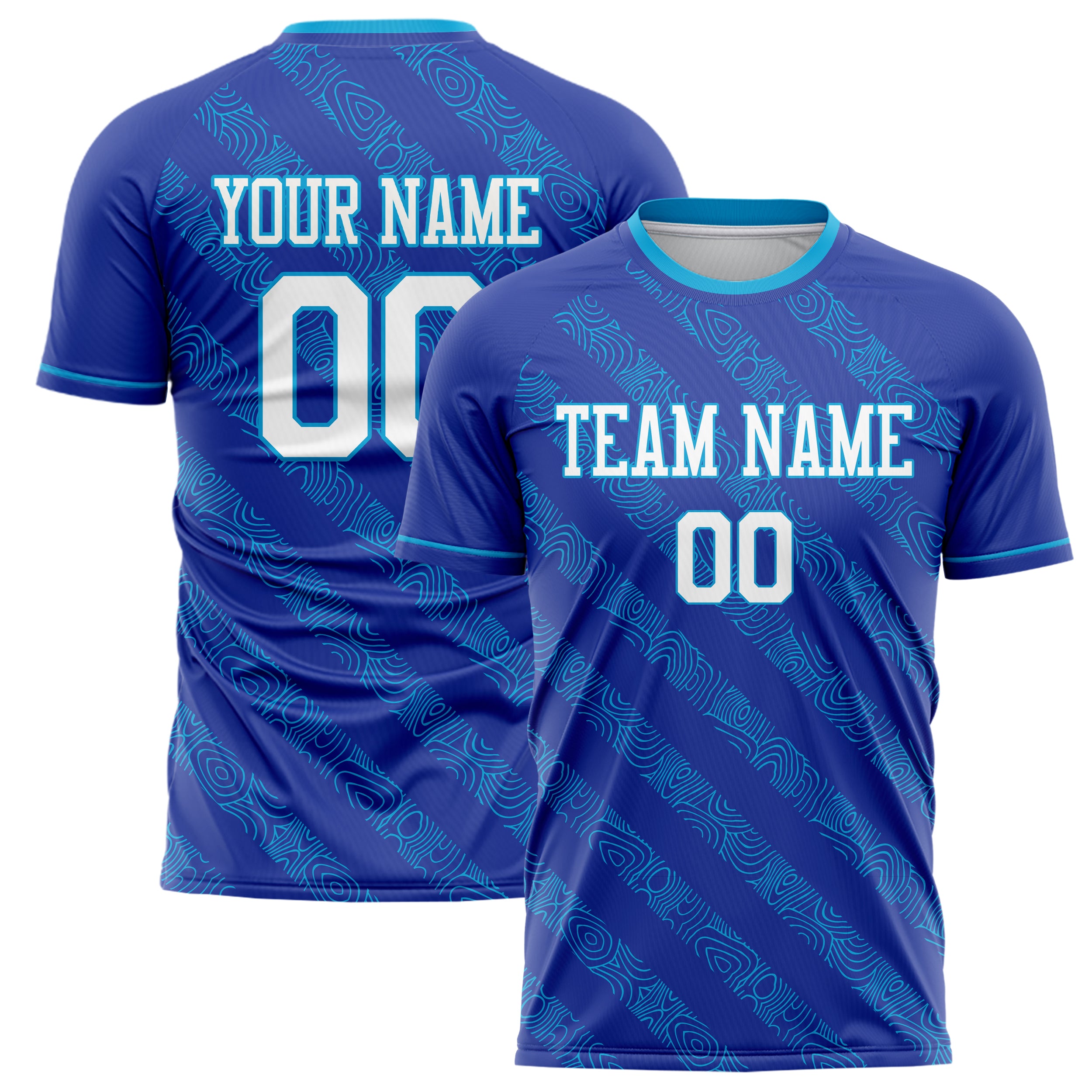 Personalized Royal & White Pattern Soccer Jersey