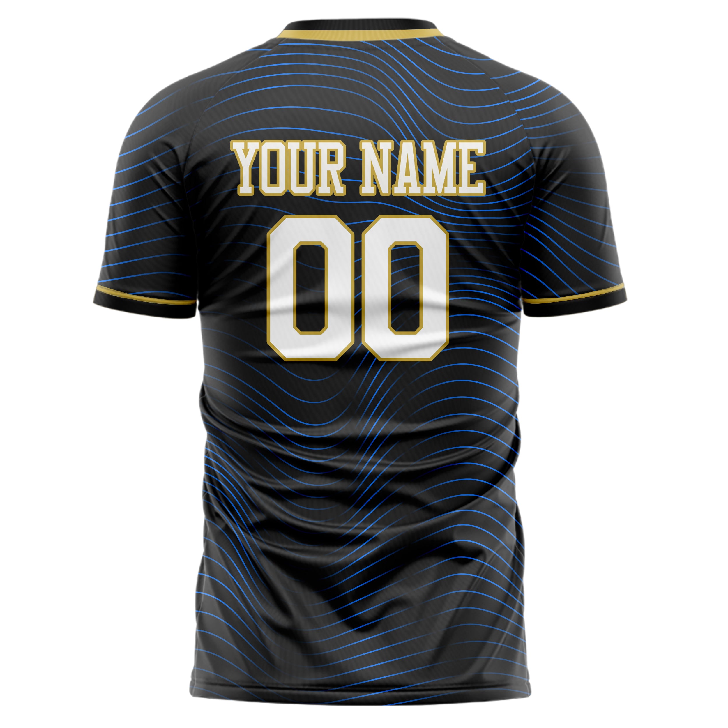 Personalized Black & Blue Pattern Soccer Jersey