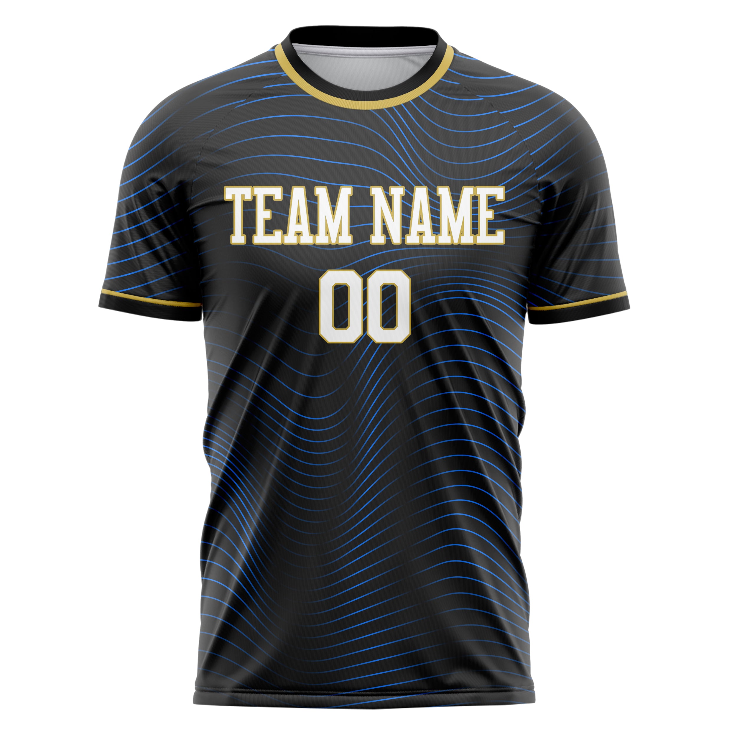 Personalized Black & Blue Pattern Soccer Jersey