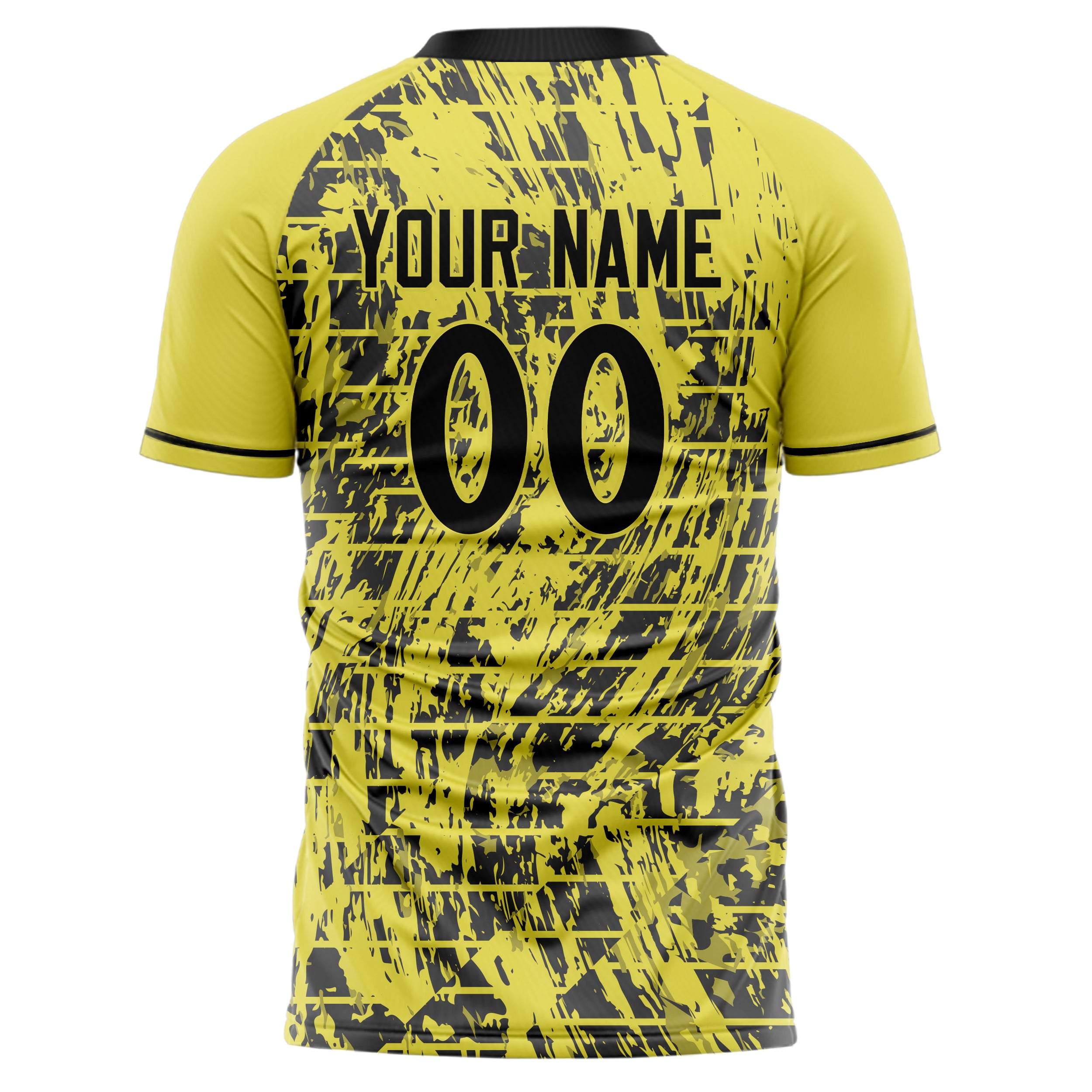 Personalized Yellow & Black Pattern Soccer Jersey