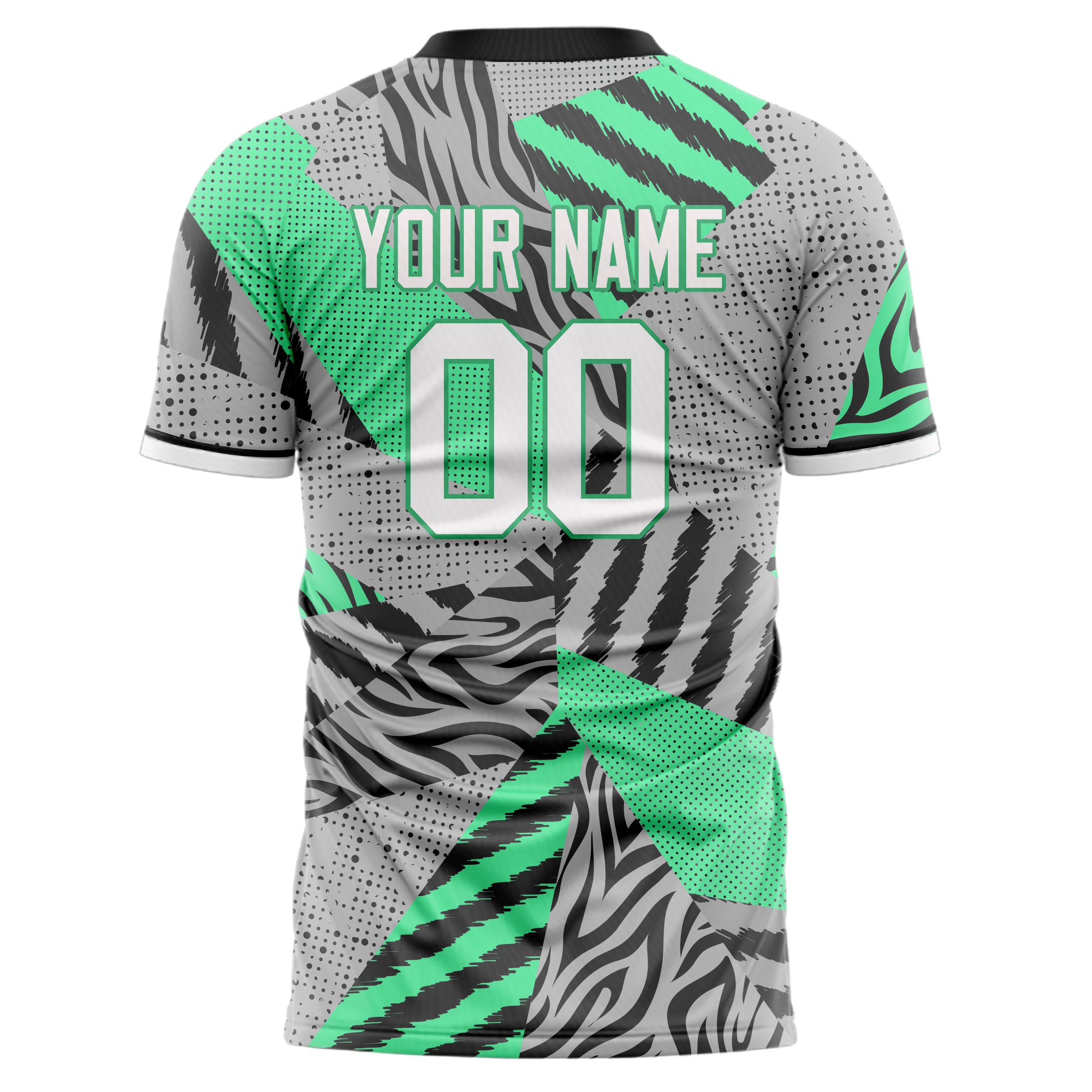 Personalized Gray & Teal Pattern Soccer Jersey