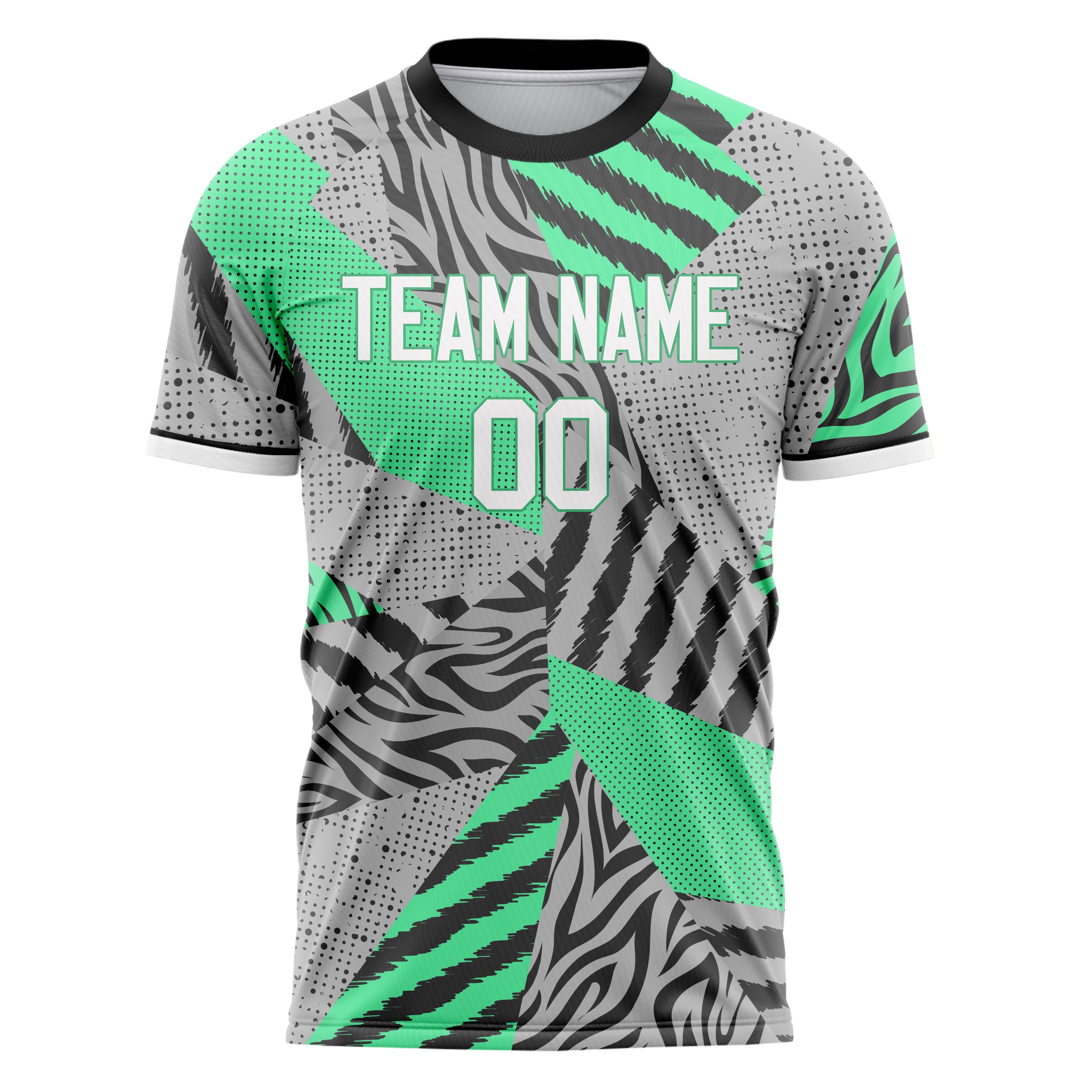 Personalized Gray & Teal Pattern Soccer Jersey