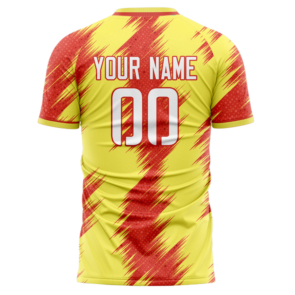 Personalized Yellow & Red Pattern Soccer Jersey